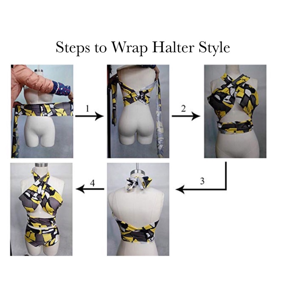 Black High Waist Black Bandage Wrap Bikini - Picture 7 of 8